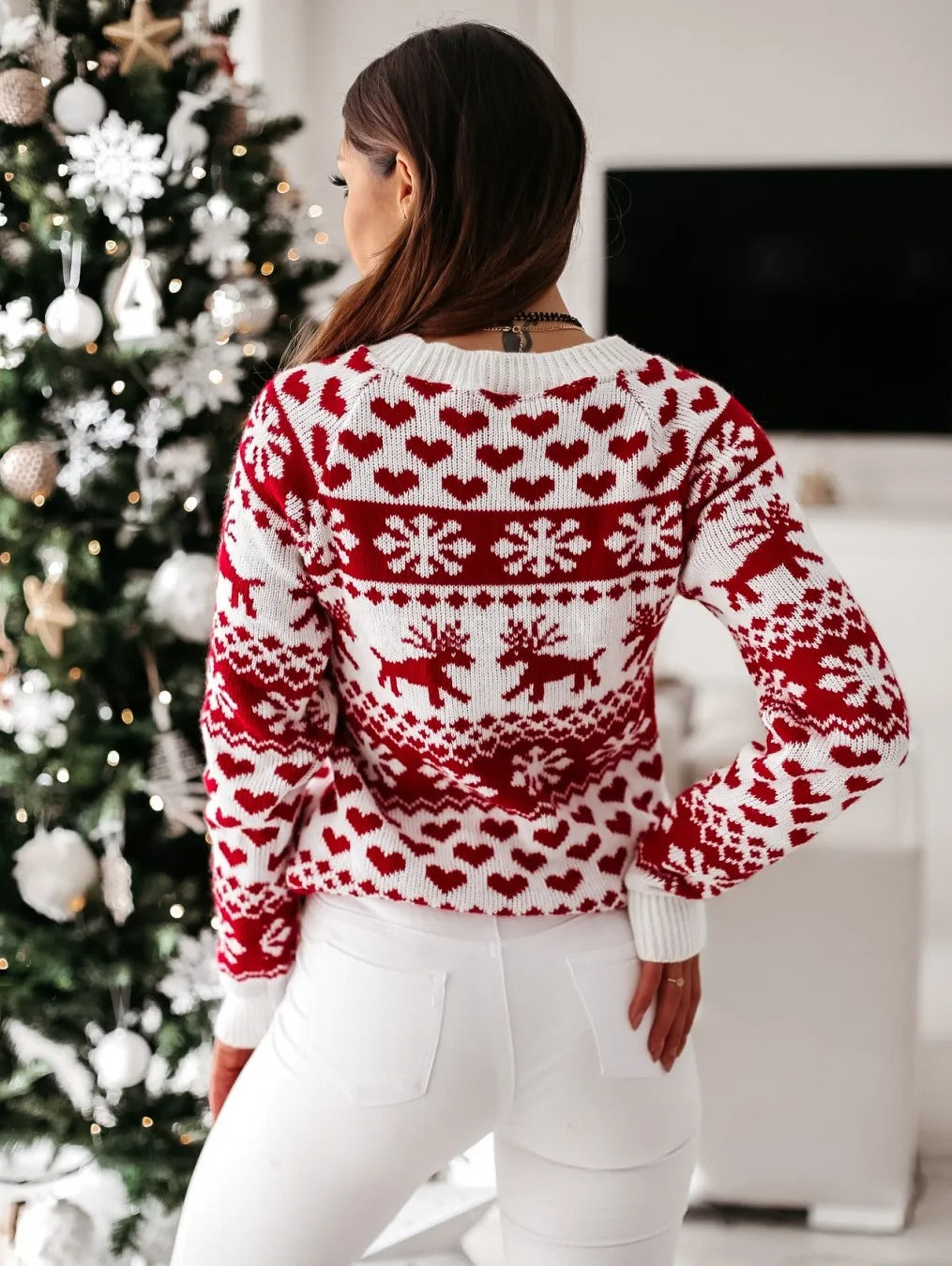 Strikket julesweater til kvinder