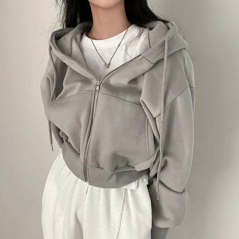 Afslappet sweatshirt med hætte til kvinder