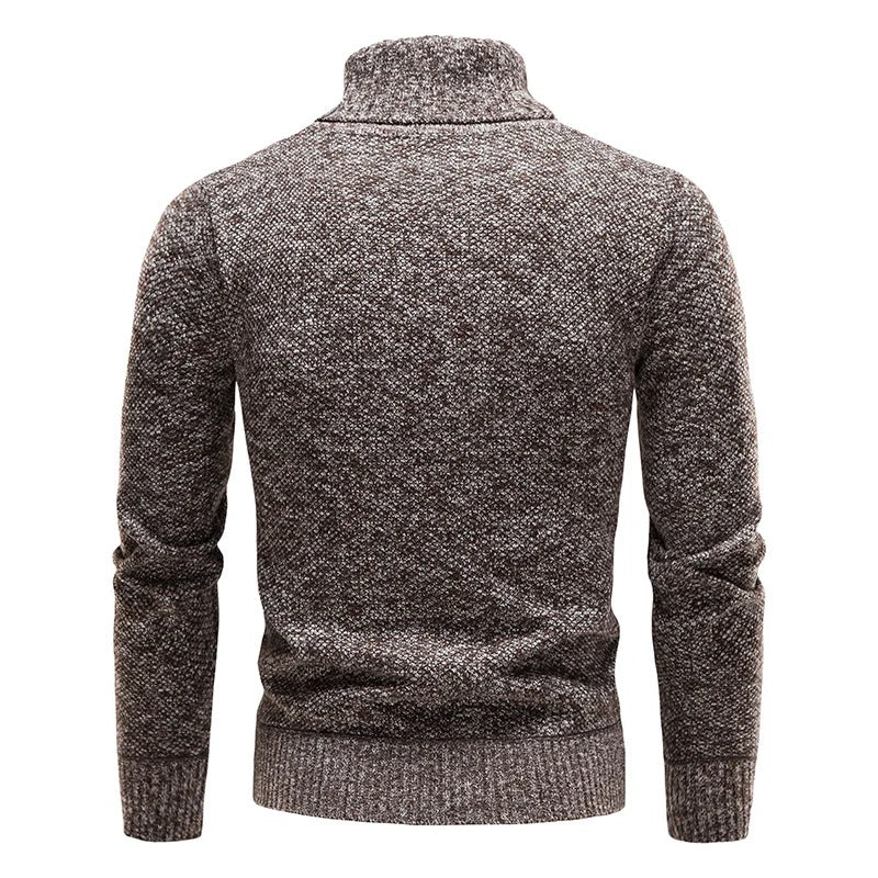 Fleece-sweater med rullekrave til mænd