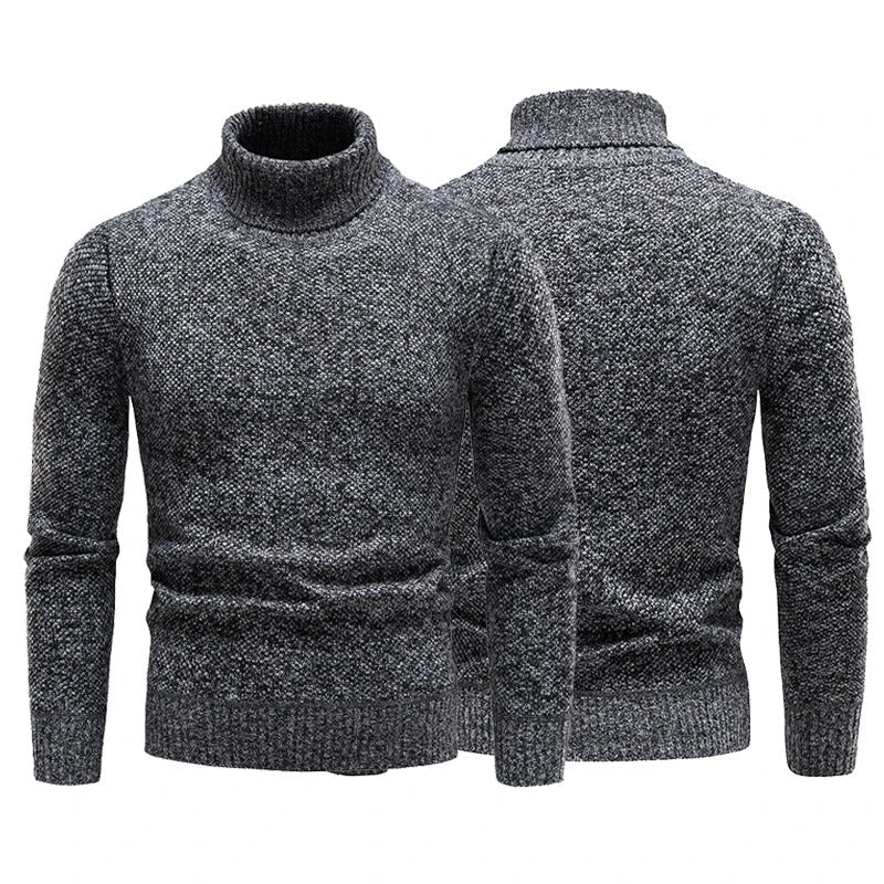 Fleece-sweater med rullekrave til mænd