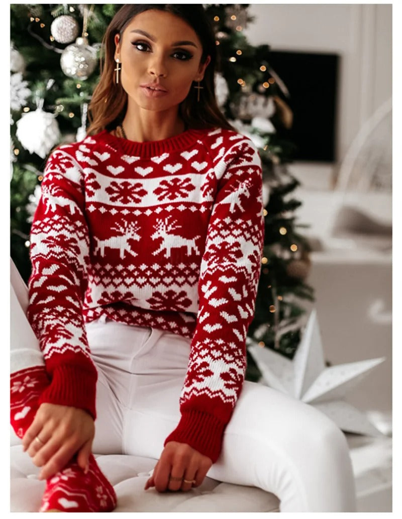 Strikket julesweater til kvinder