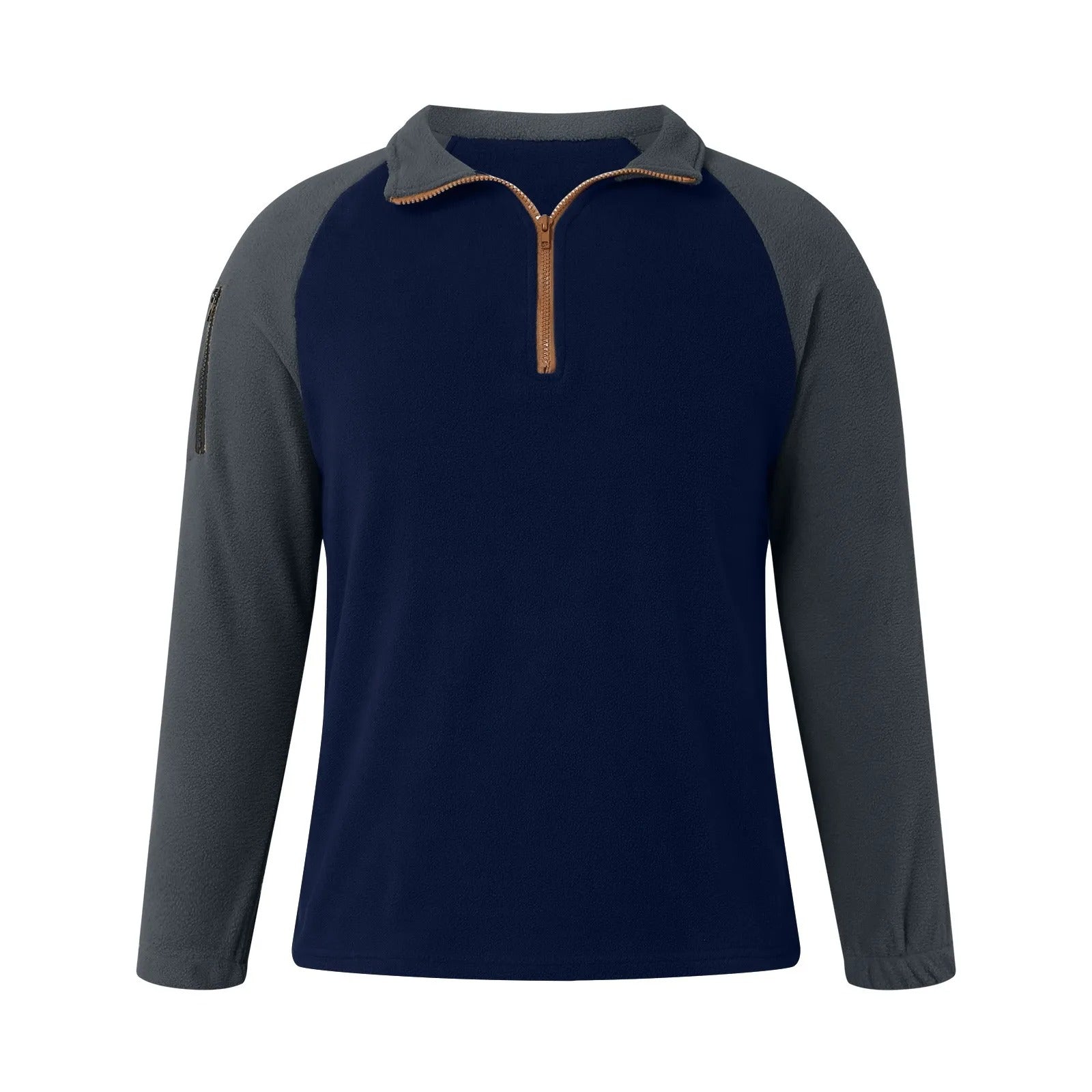 Fleece-sweater med ærmer og lommer til mænd