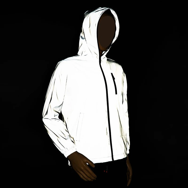 Reflekterende windbreaker-jakke