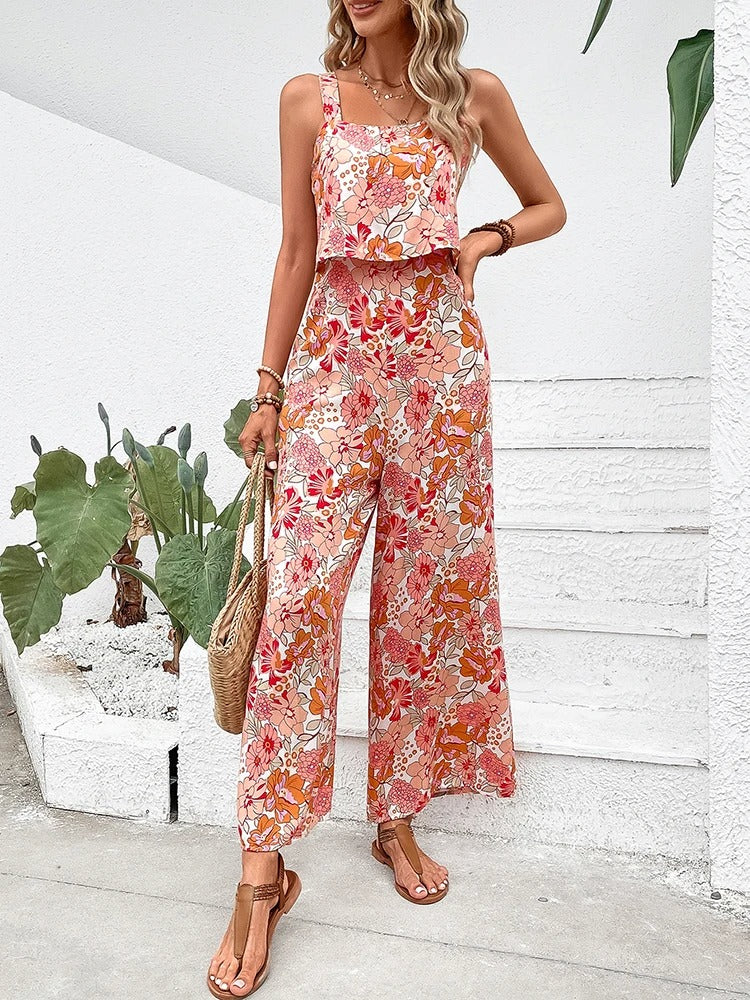 Romper uden ryg med blomsterprint