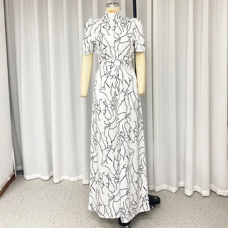 Halter Neck Art Print Wide Leg Bukser