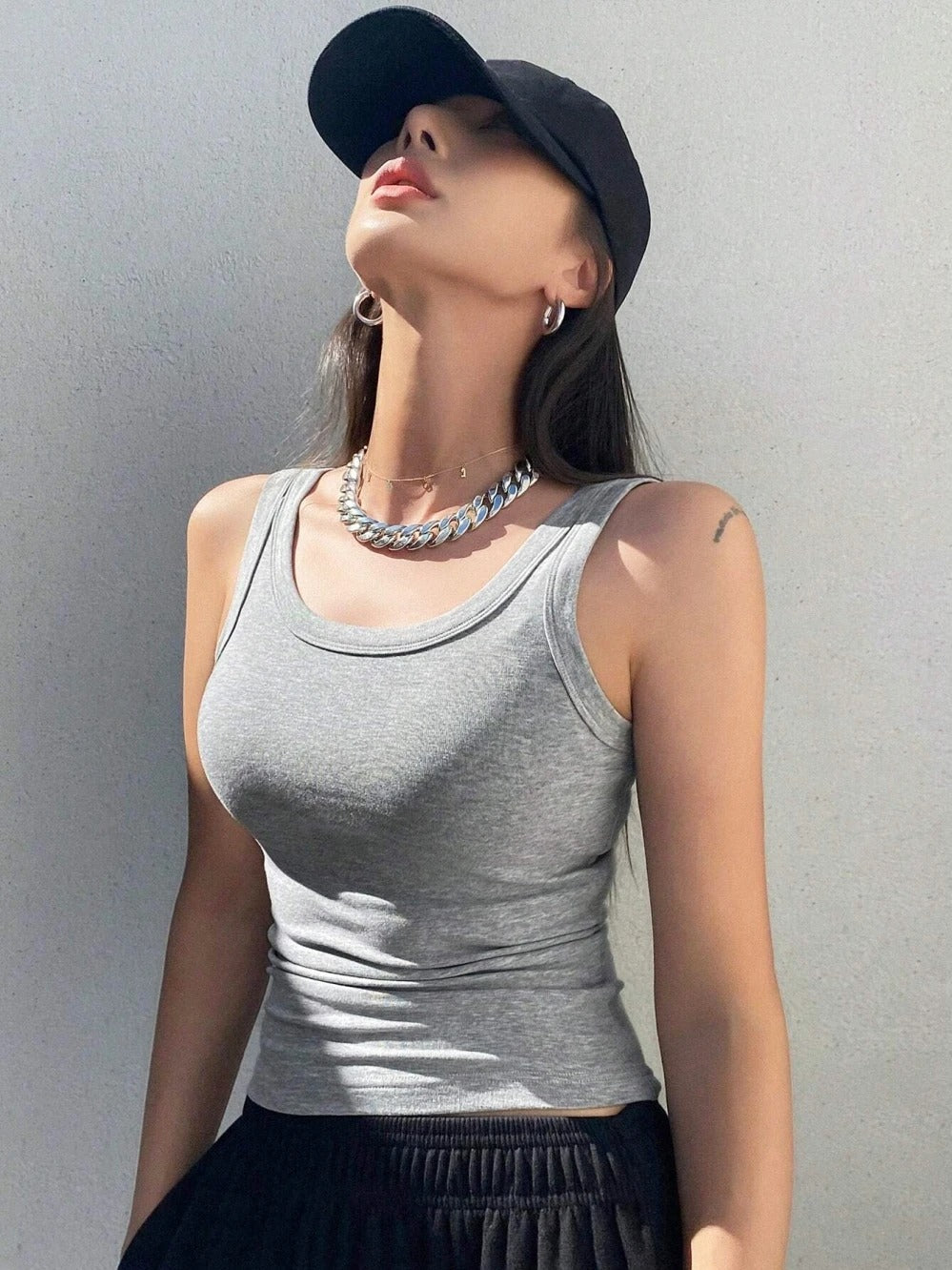 Strikket ærmeløs Camisole Tank Top til kvinder