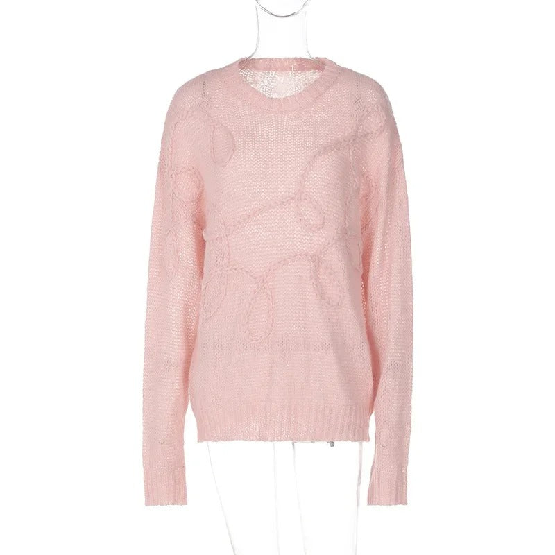 Løs strikket sweater til kvinder
