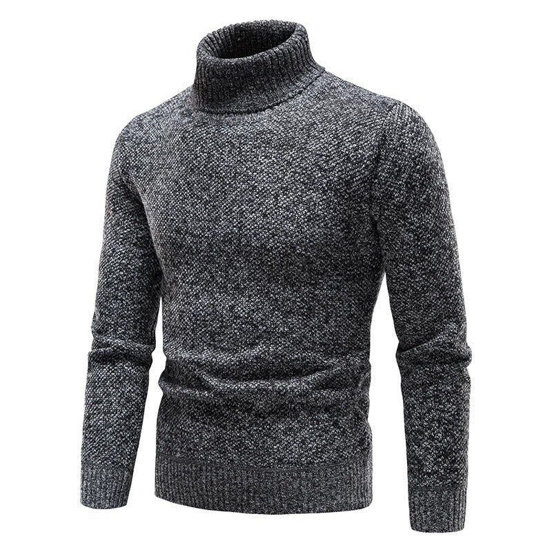 Fleece-sweater med rullekrave til mænd