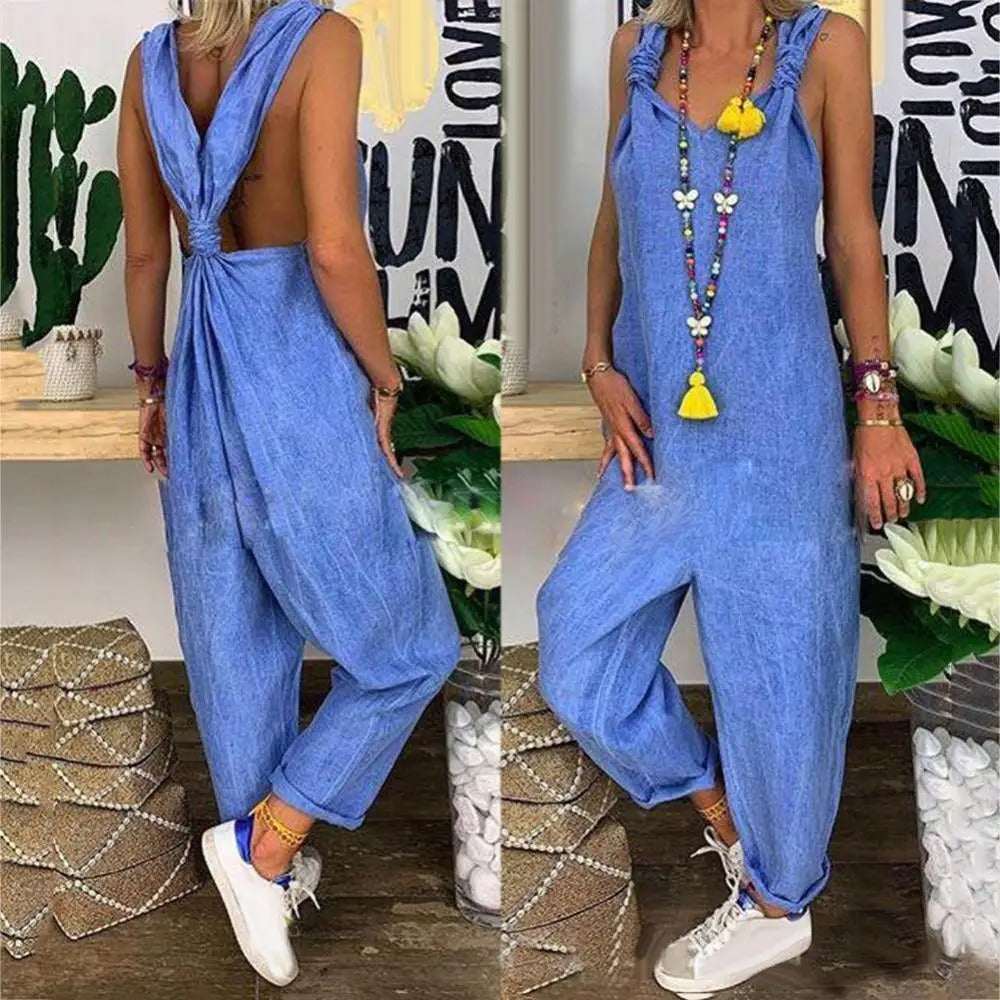Dungarees med knuder uden ryg til kvinder