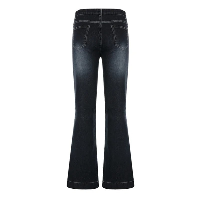 Flare-jeans med lav talje til kvinder