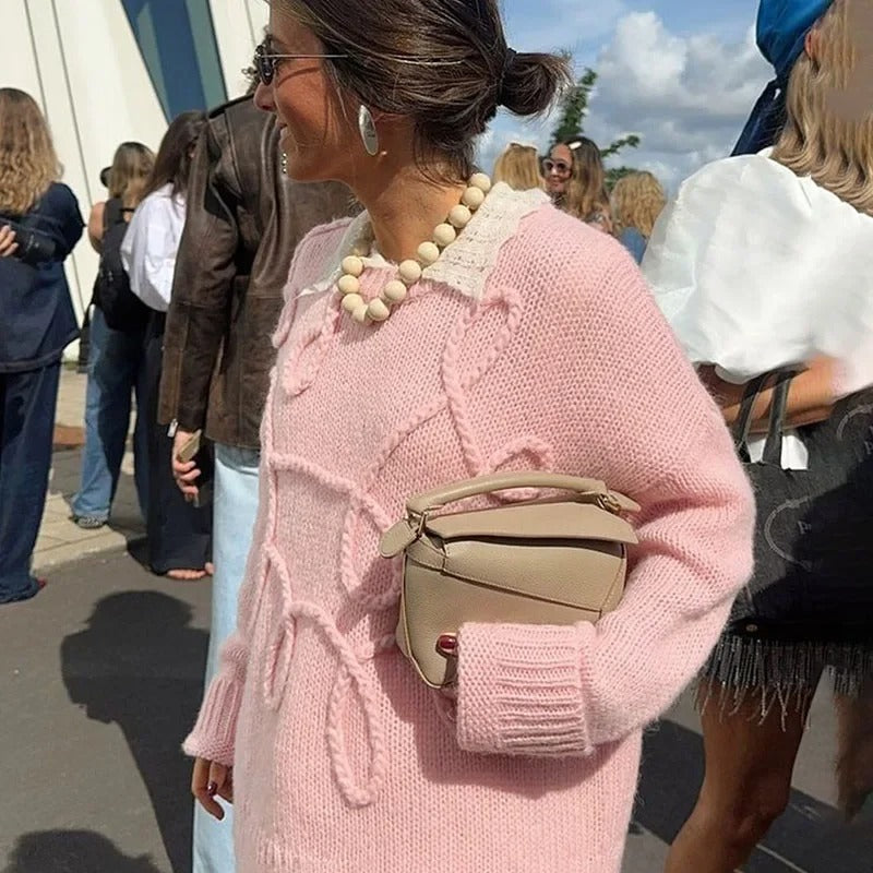Løs strikket sweater til kvinder