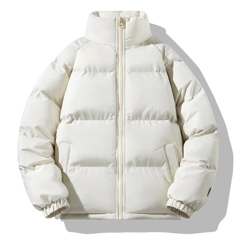 Tyk fleece-jakke med ståkrave til mænd