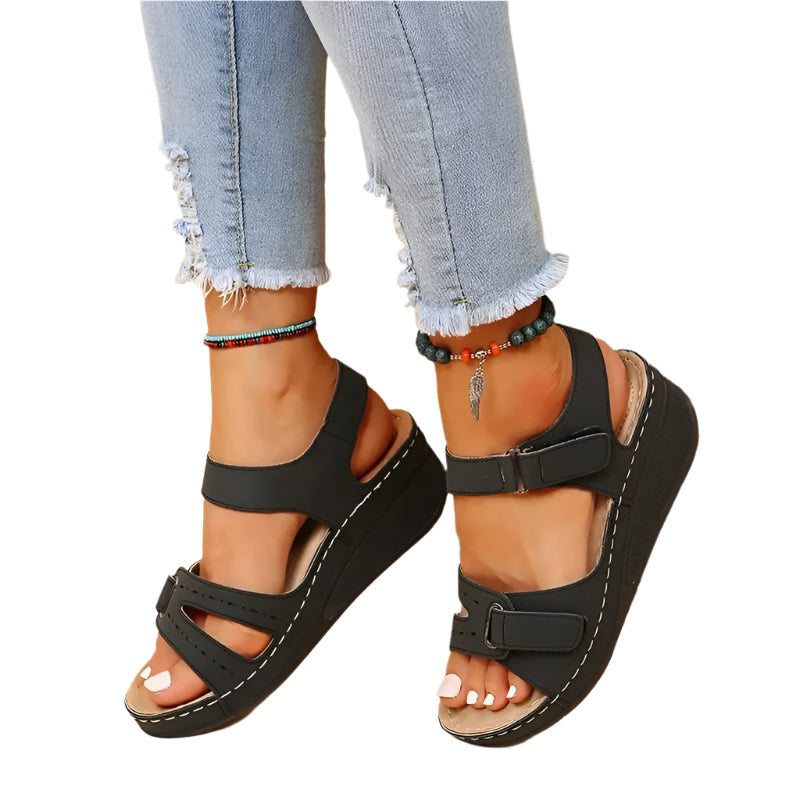 Kvindernes PU Chunky Platform Walking Sandals