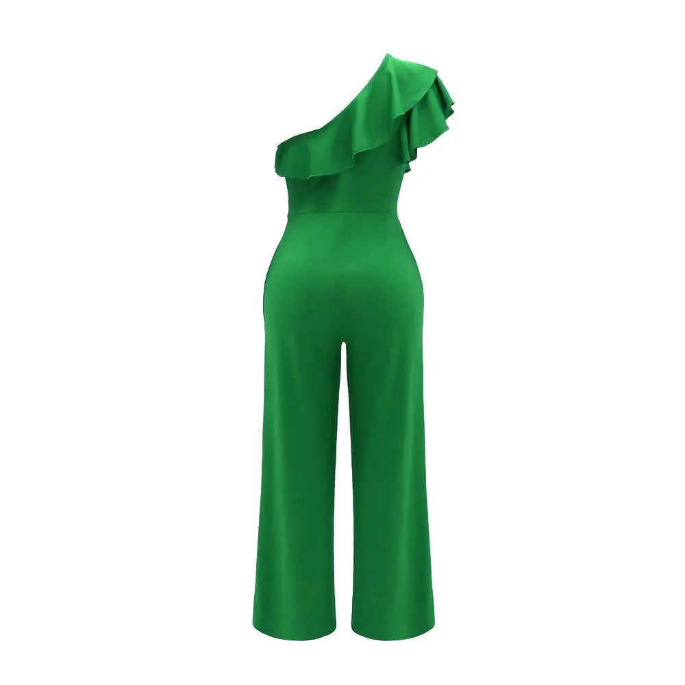 One Shoulder Ruffle Jumpsuit til kvinder