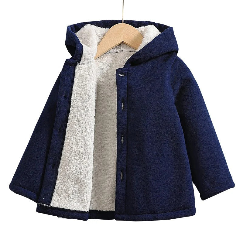 Tyk fleece vinterfrakke til piger