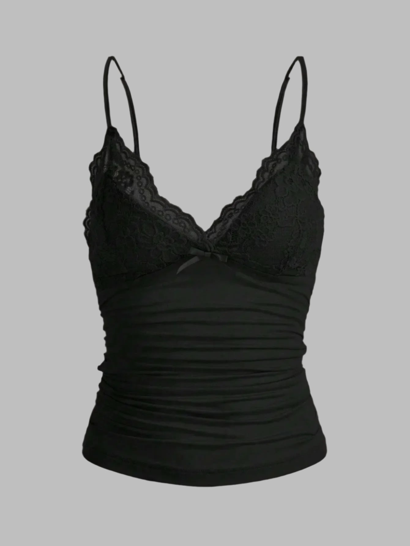 Kvinders kontrast blonde sløjfe Front Crop Cami Top