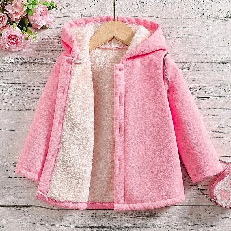 Tyk fleece vinterfrakke til piger
