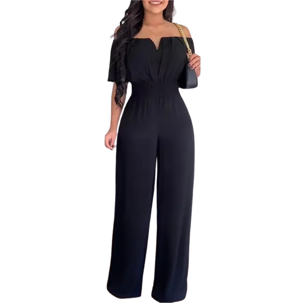 Off Shoulder Jumpsuit med brede ben til kvinder