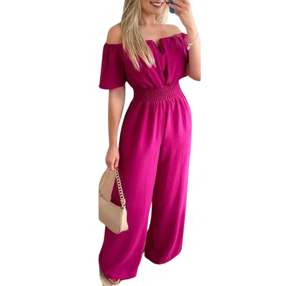 Off Shoulder Jumpsuit med brede ben til kvinder