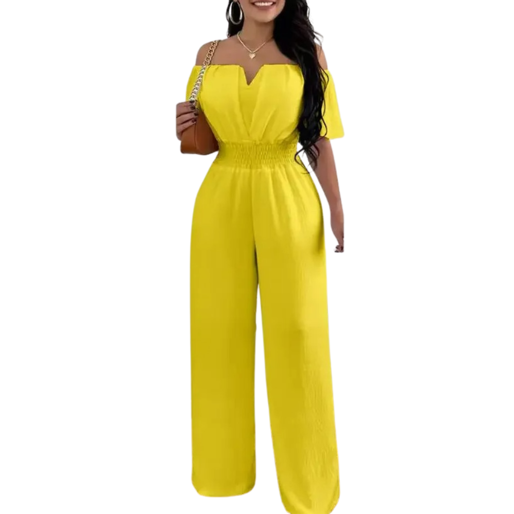 Off Shoulder Jumpsuit med brede ben til kvinder