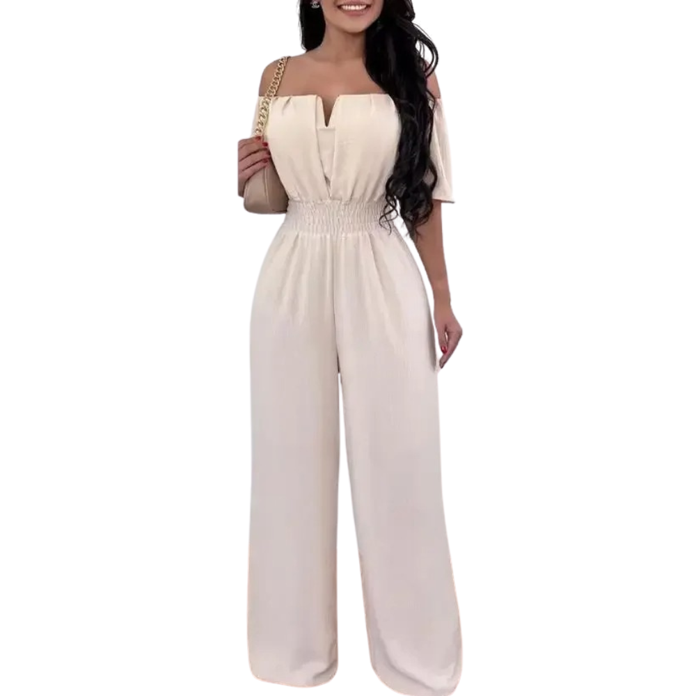 Off Shoulder Jumpsuit med brede ben til kvinder