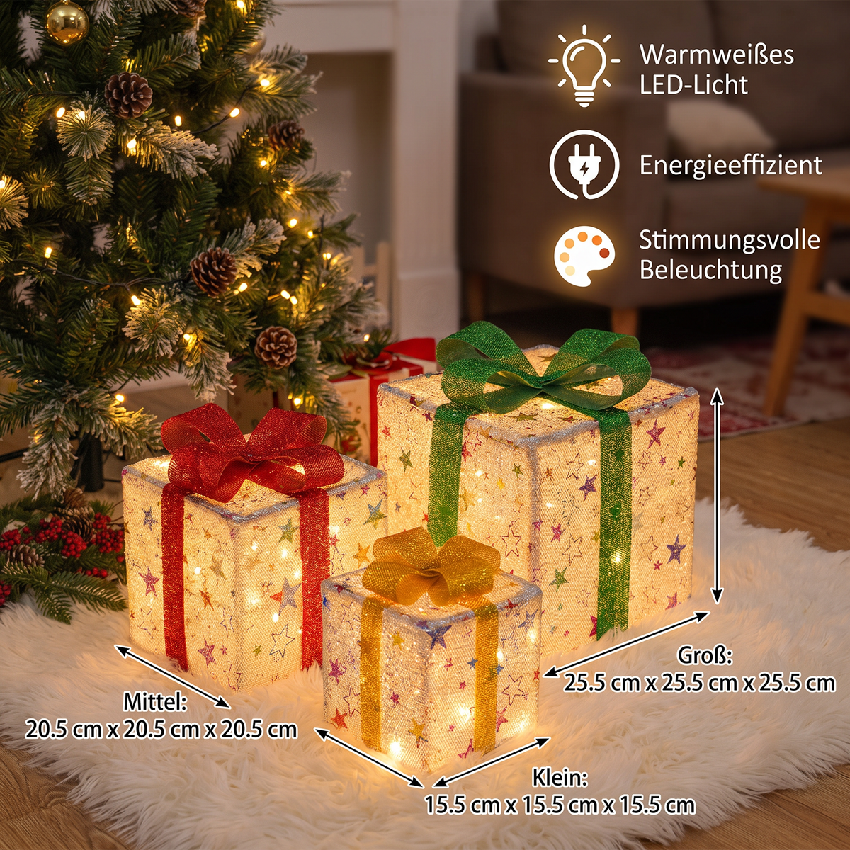 LED Christmas Lights in Gift Boxes - Illuminated Christmas Cross