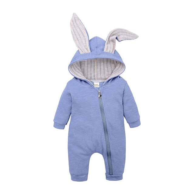 Baby Kanin Komfort Overall med Hætte