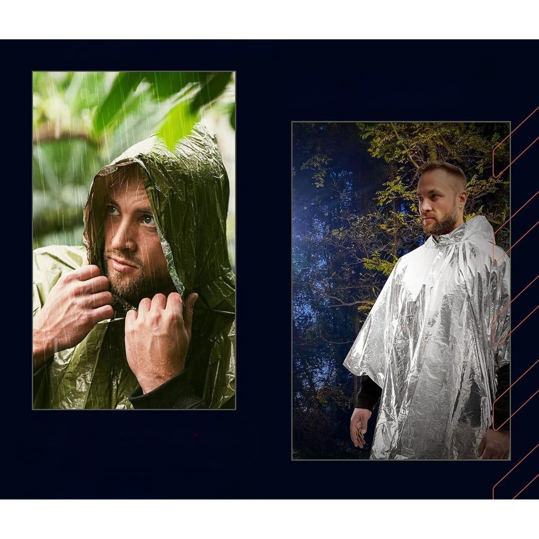 3-i-1 poncho regnfrakke
