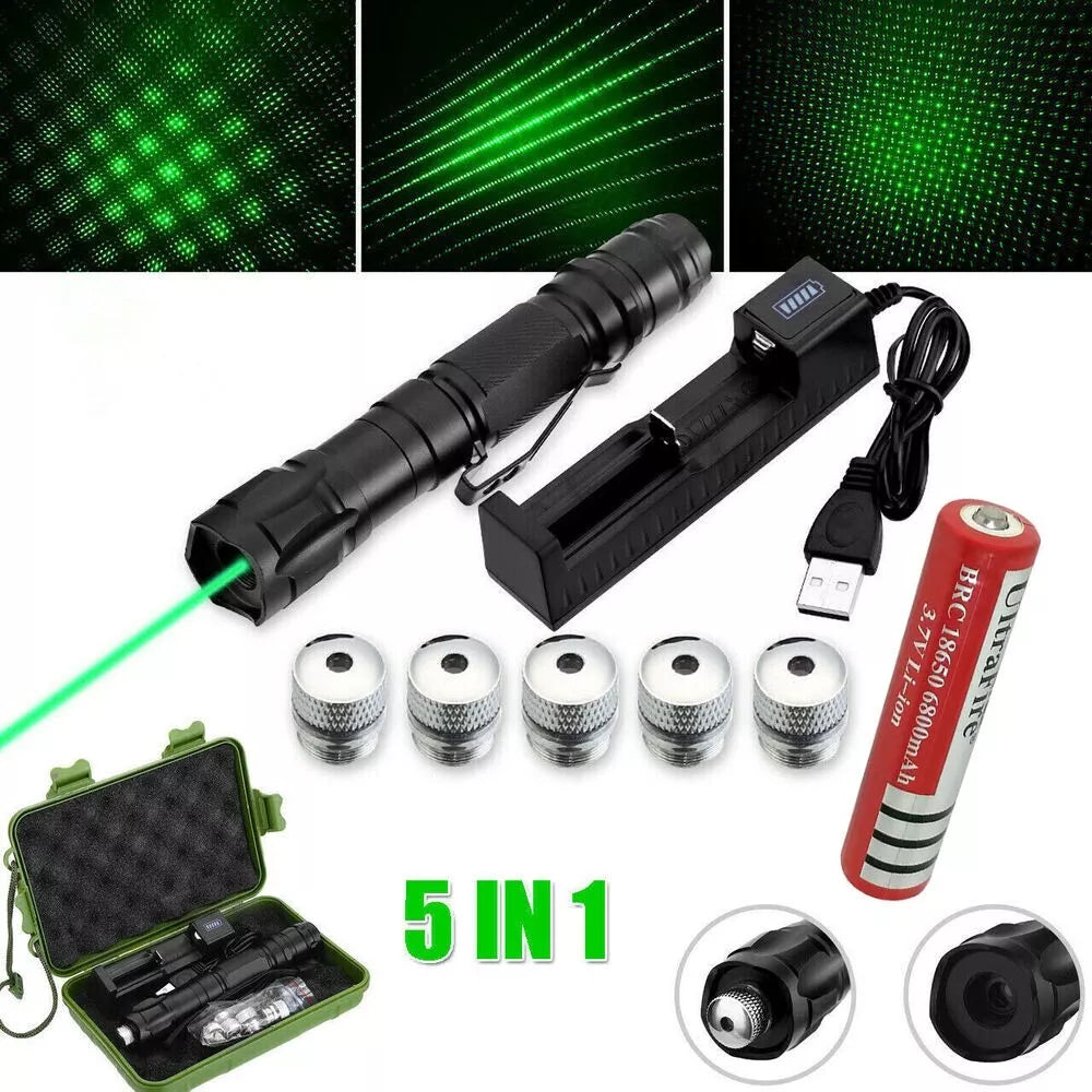 Genopladelig grøn laserpointer med stor rækkevidde og høj præcision