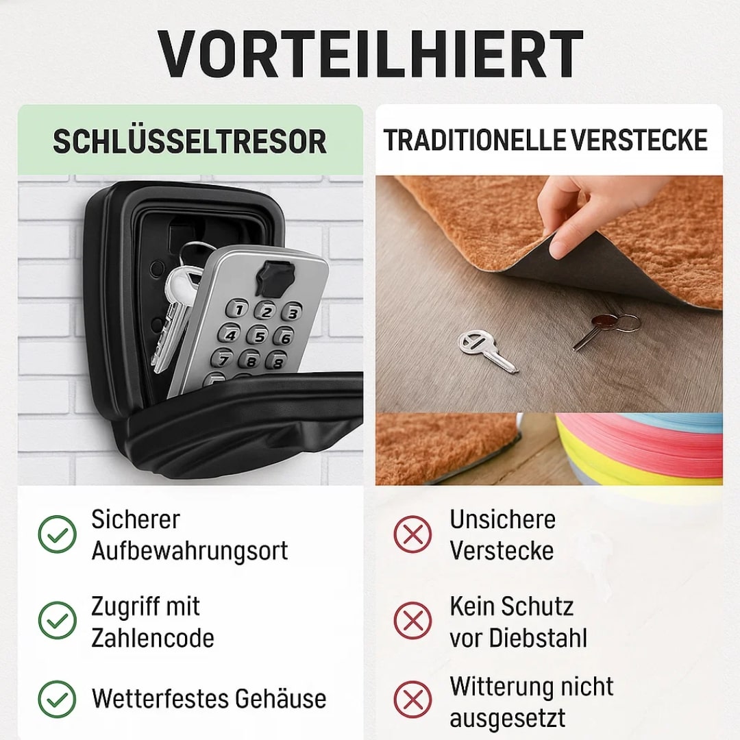 Nøgleskuffe Udenfor | Nøglesafe med kode | SafeHaus