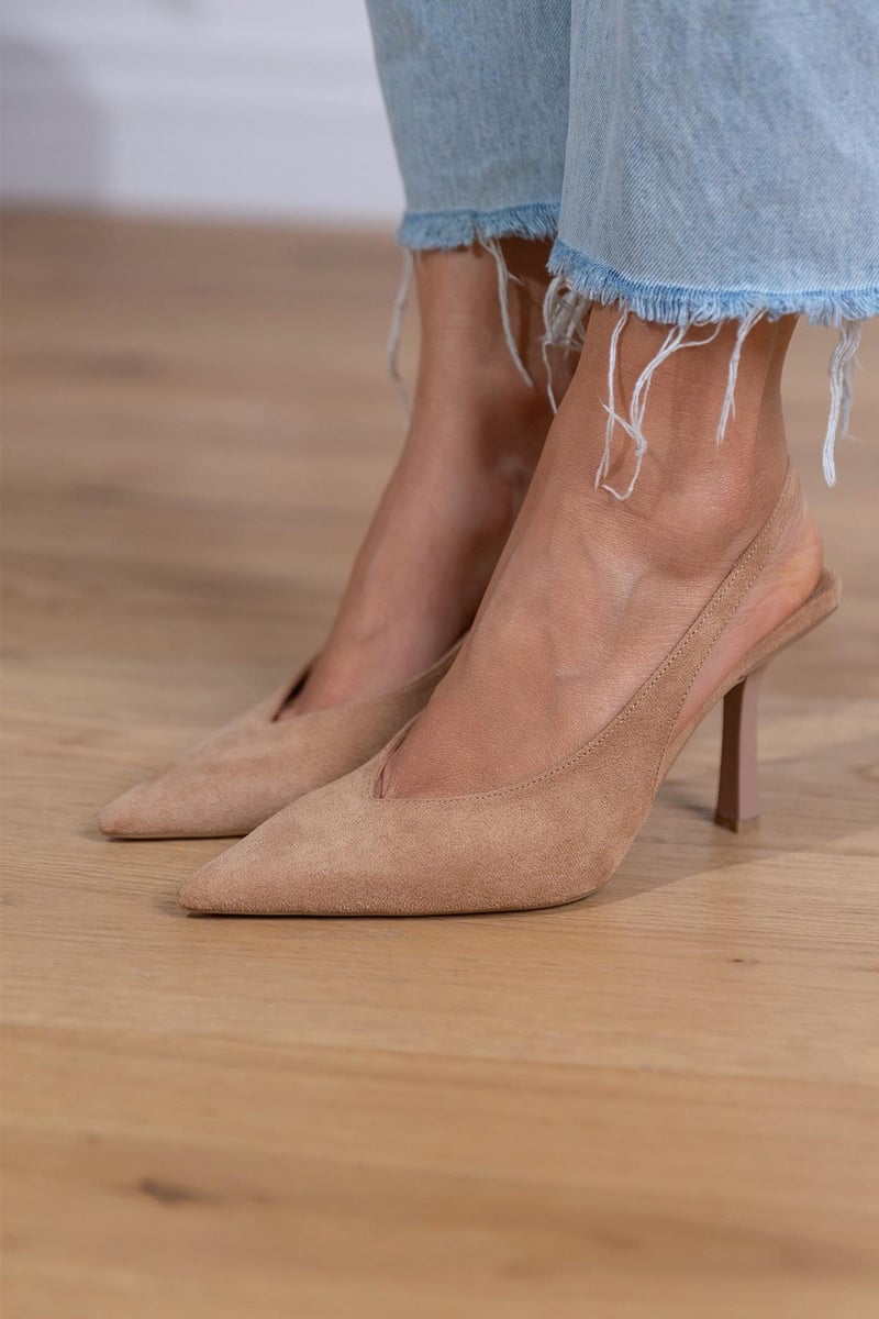 SUEDE SLINGBACK HÆLE