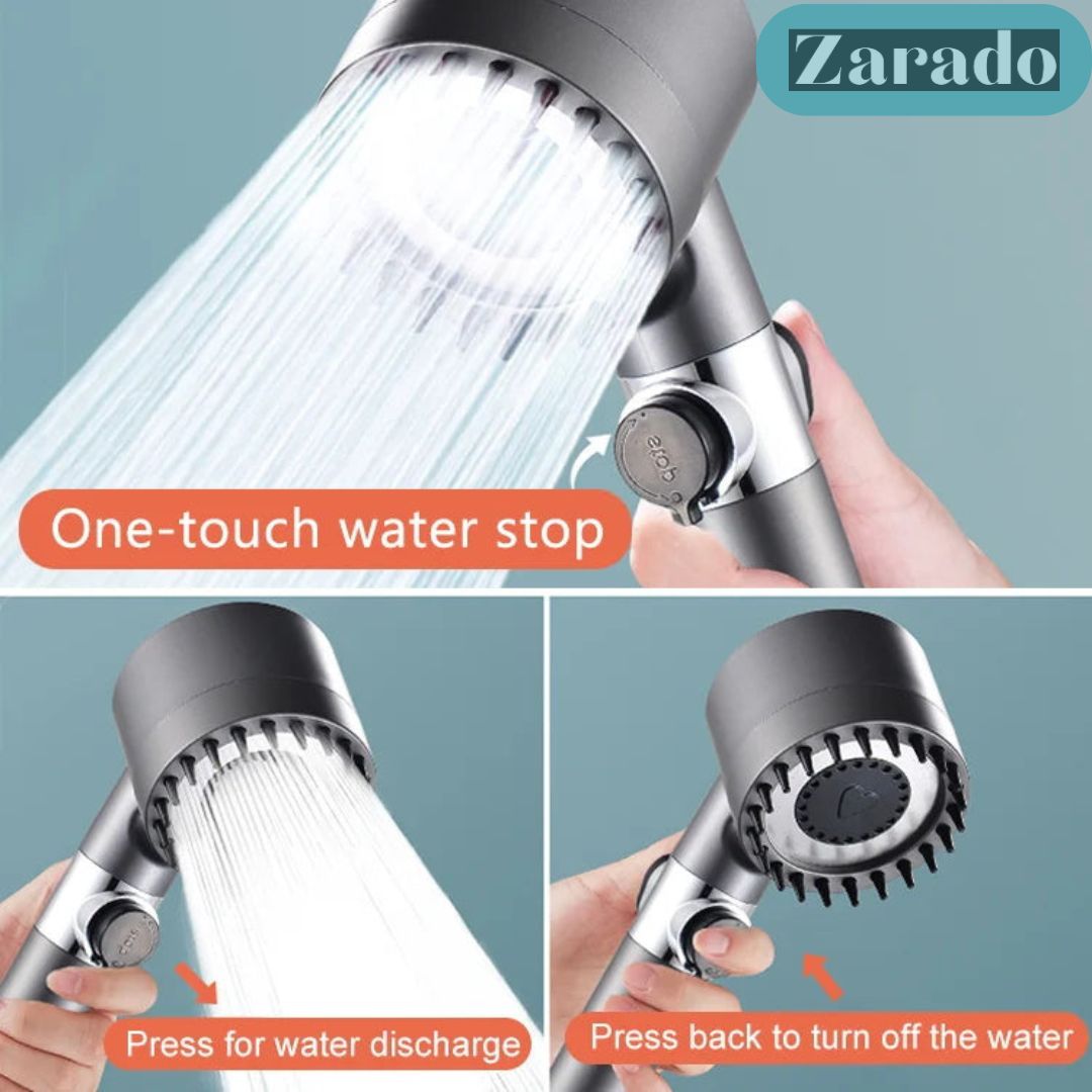 AquaFlow | Bruserhoved med tre indstillinger-zarada.dk