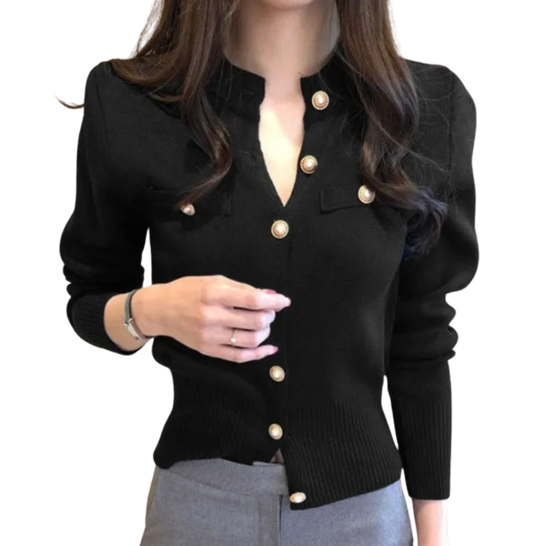 Enkeltradet strikket cardigan til kvinder