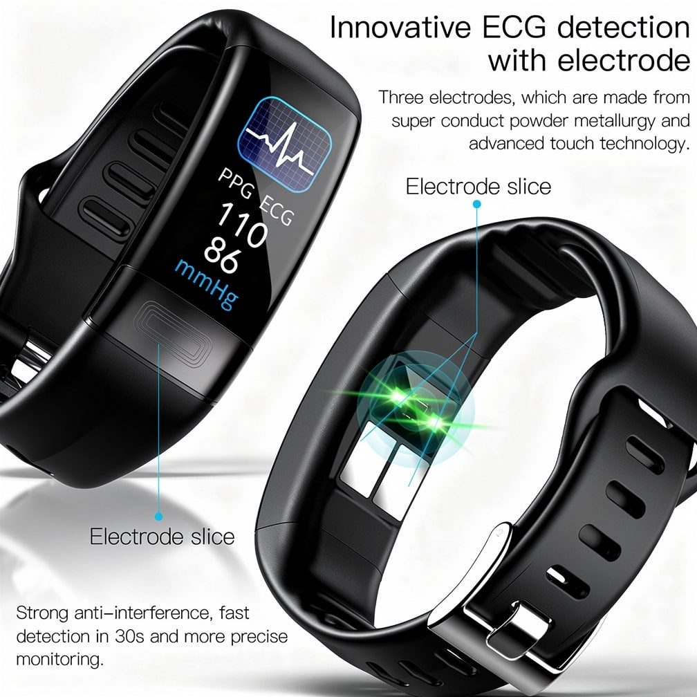 Smartwatch med EKG, hjertefrekvens, blodtryk & søvntracking til damer og herrer | Fitness Tracker | Vitaro