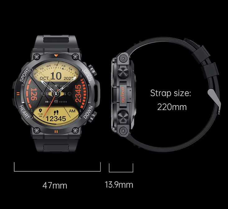 HD Bluetooth-smartwatch til mænd