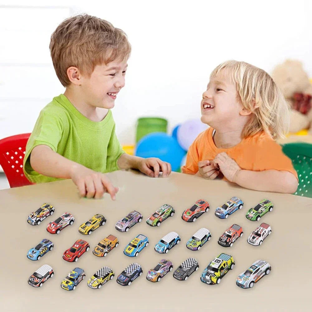 RaceJoy Advent Countdown Kalender | 24-dages festlig nedtælling med racerbiler til børn