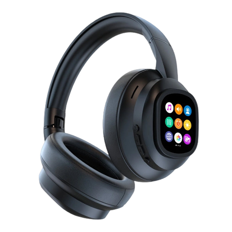 AIWave | AI Bluetooth Hovedtelefoner med LCD-Skærm, Stemmekontrol, Støjisolering til Musik og Opkald