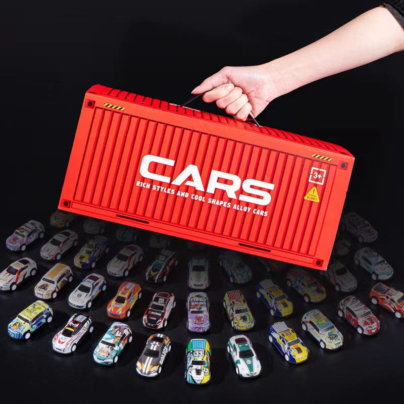 MiniGarage | 48 Mini Retro Biler med Integreret Garage til Børn