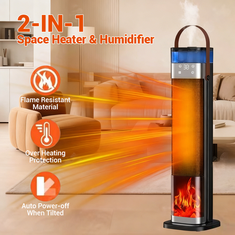 PTC Fan Heater 2000W with Humidifier – 2-in-1 Electric Heating