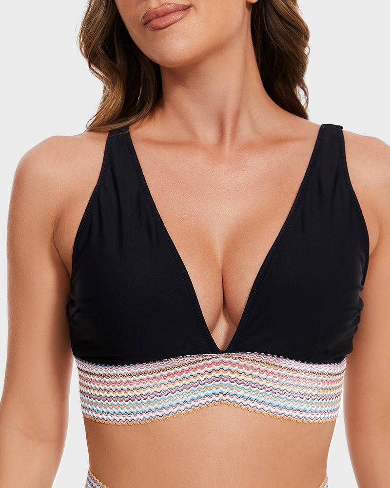 Bikini Sæt med Mavekontrol – Stilfulde Farveblok Damesvømmetøj | Perfekt Pasform & Komfort til Strand & Swimmingpool