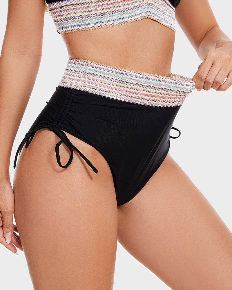 Bikini Sæt med Mavekontrol – Stilfulde Farveblok Damesvømmetøj | Perfekt Pasform & Komfort til Strand & Swimmingpool