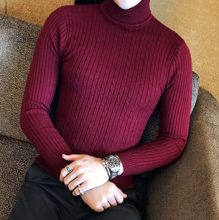 Smal rullekravesweater til mænd