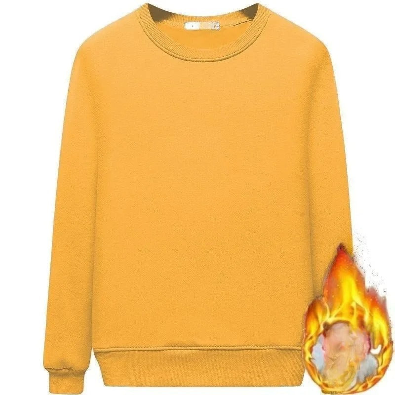 Fleeceforet sweatshirt med rund hals til kvinder