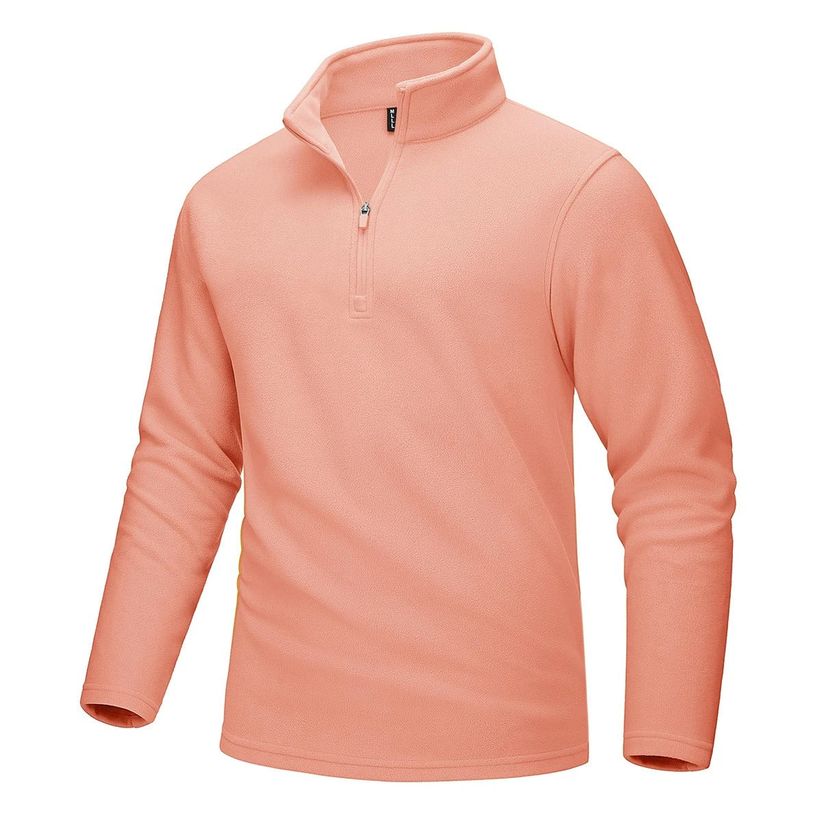 Fleece-sweater med halv lynlås til mænd