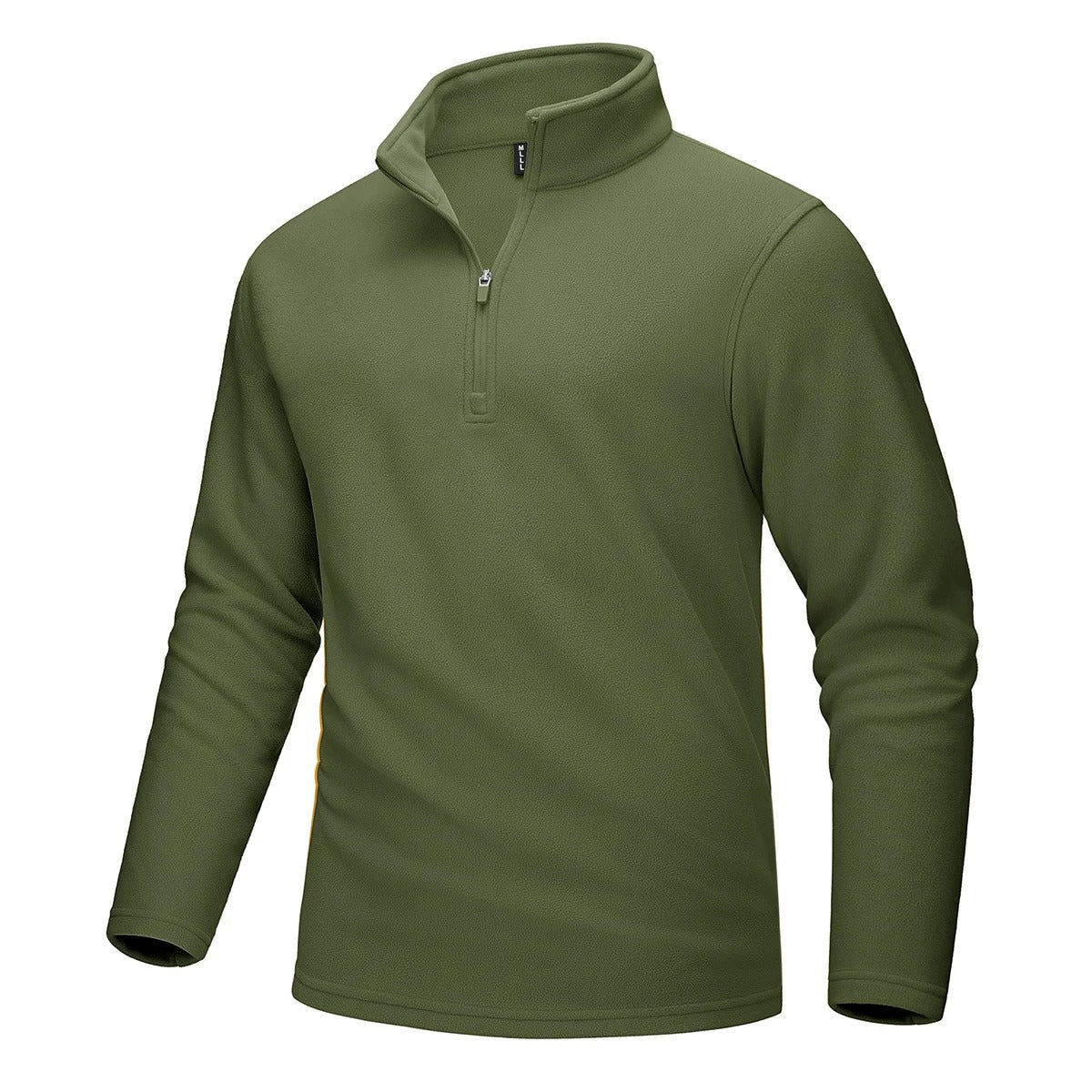 Fleece-sweater med halv lynlås til mænd