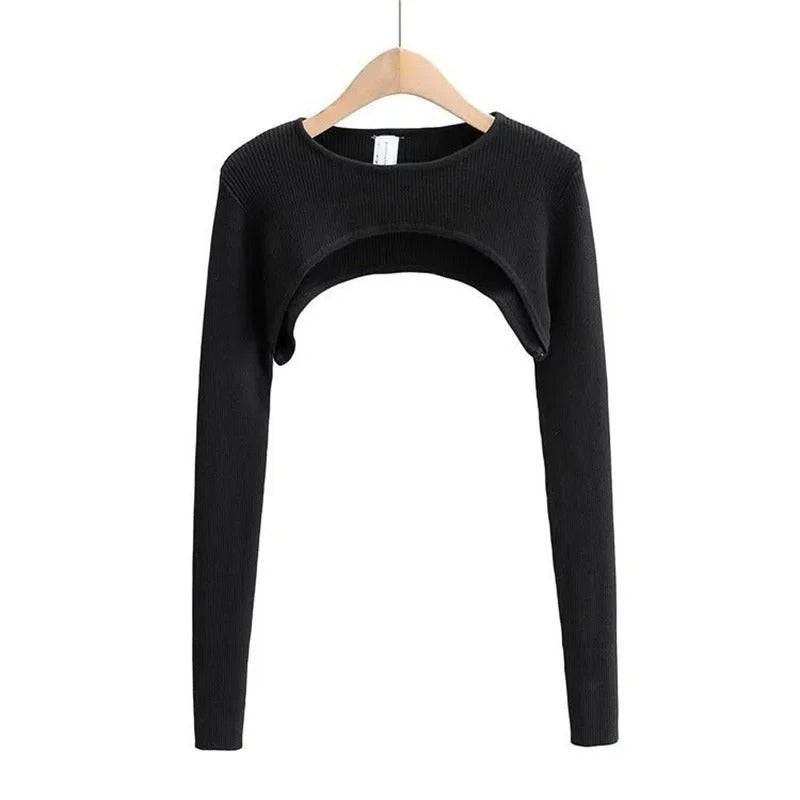 Blød strikket Crop Top til kvinder