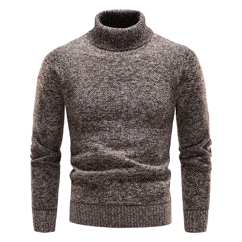 Fleece-sweater med rullekrave til mænd
