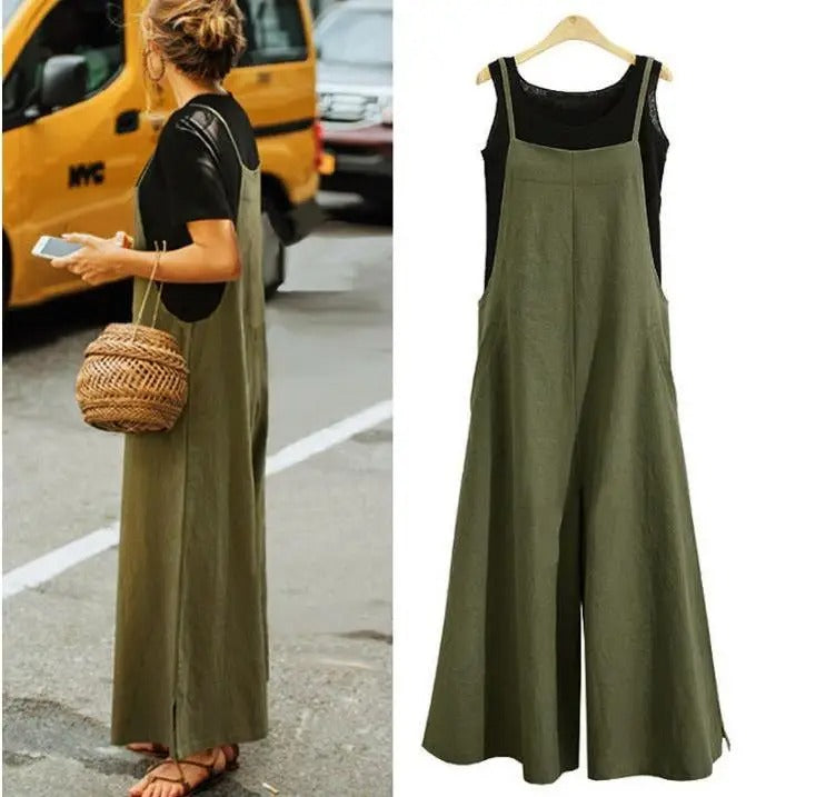 Kvinders overall ærmeløs løs jumpsuit
