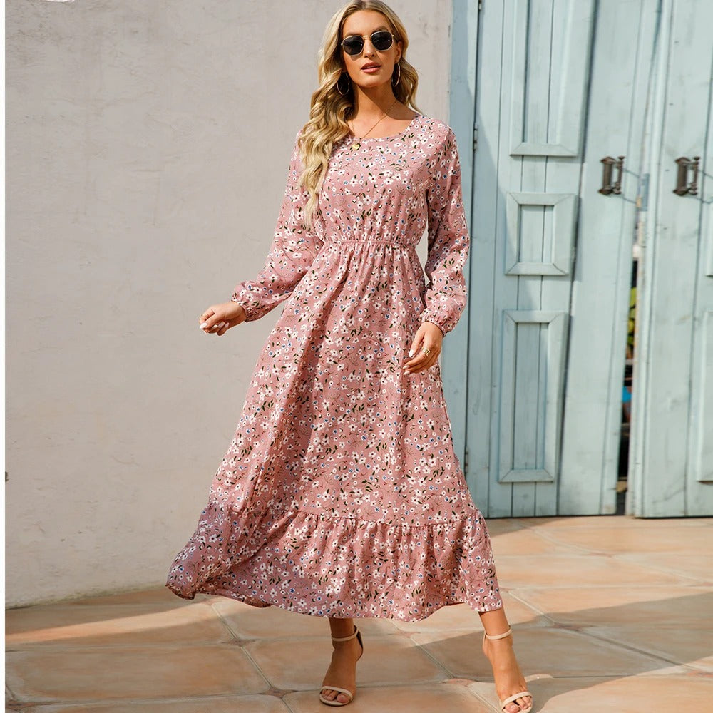 Boheme-maxi-kjole i chiffon til kvinder