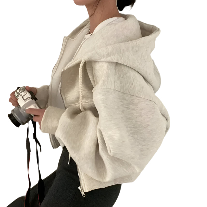 Afslappet sweatshirt med hætte til kvinder